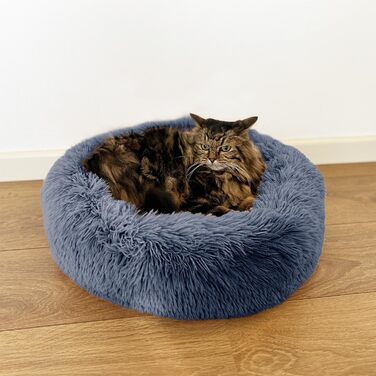 Крісло-лежанка для собак та котів Alaska, плюш, знімний чохол, антиковзаюче, машинне прання, велике (⌀ 81 см)