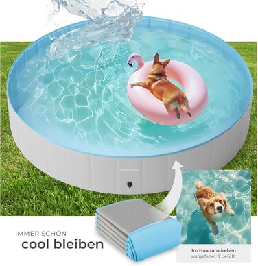Басейн Tectake® для собак та дітей, 120 см⌀: ідеальний для ігор з водою та м'ячиків