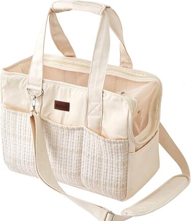 Сумка-переноска для собак та котів, велика, Beige 2, L (41x18x30 см)