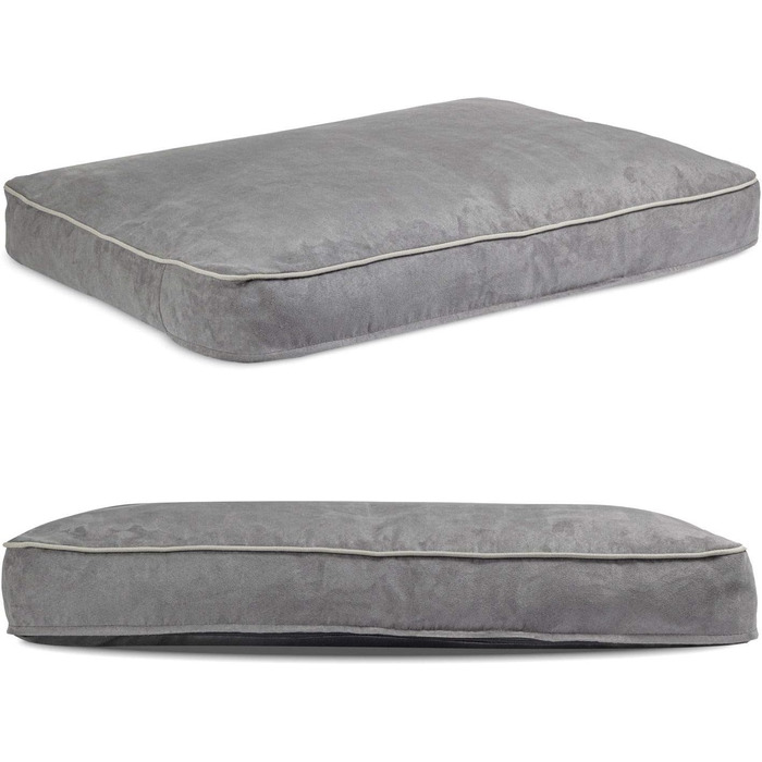 Крісло-ліжко для собак XL | М'яке ліжко з memory foam | Для великих собак | Легко миється | Еко-замша | Розмір 75 x 100 см | Темно-сірий колір