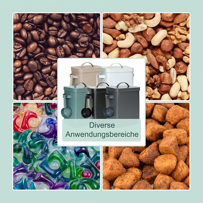 Металева коробка Relaxdays 6,5 л з дозатором для кормів та продуктів, герметична, біла