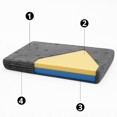 Ортопедичне плюшеве ліжко для собак, 130 см x 90 см
