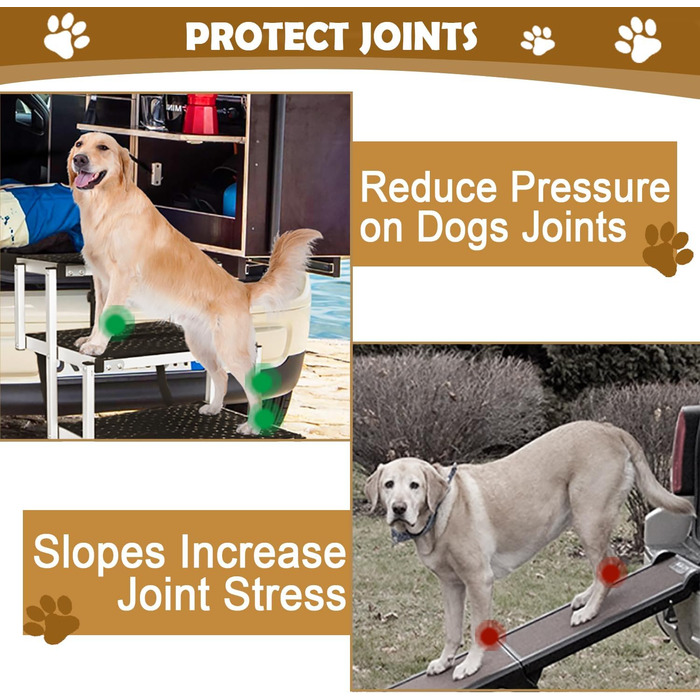 Сходинки для собак у машину, складані, з алюмінію, 5 сходинок, для великих собак, SUV, LKW