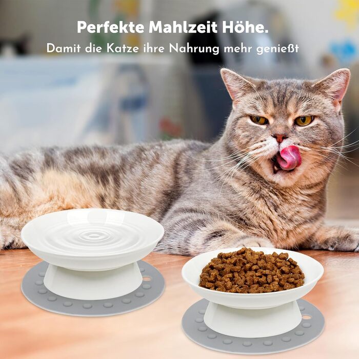 Набори мисок для котів Katzennapf (2 шт) з кераміки, підняті миски для котів, миски для води та корму