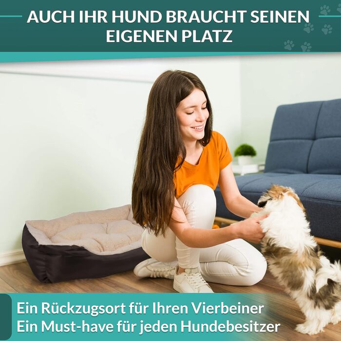 Крісло-ліжко для собак: м'яке, зручне, 61x48x18 см. Крісло для собак з флісу та нейлону, легко миється, підходить для маленьких та великих собак (Бежево-коричневе)