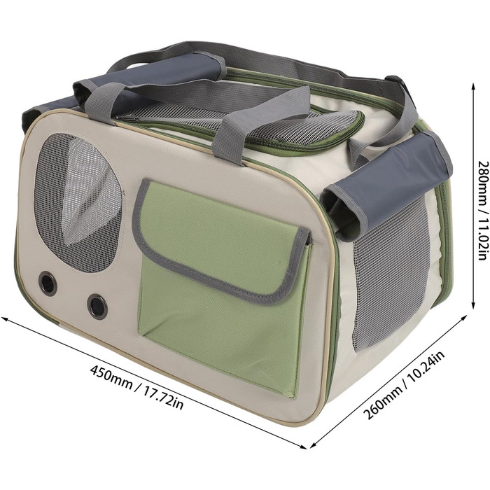 Складана переноска для собак та котів, зелена. Підходить для малих та середніх порід