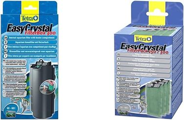 Tetra EasyCrystal фільтр для акваріума 300 з комплектом змінних фільтр-падів 250/300, 3 шт. – фільтр для кришталево чистої та здорової води, внутрішній фільтр з фільтруючим матеріалом