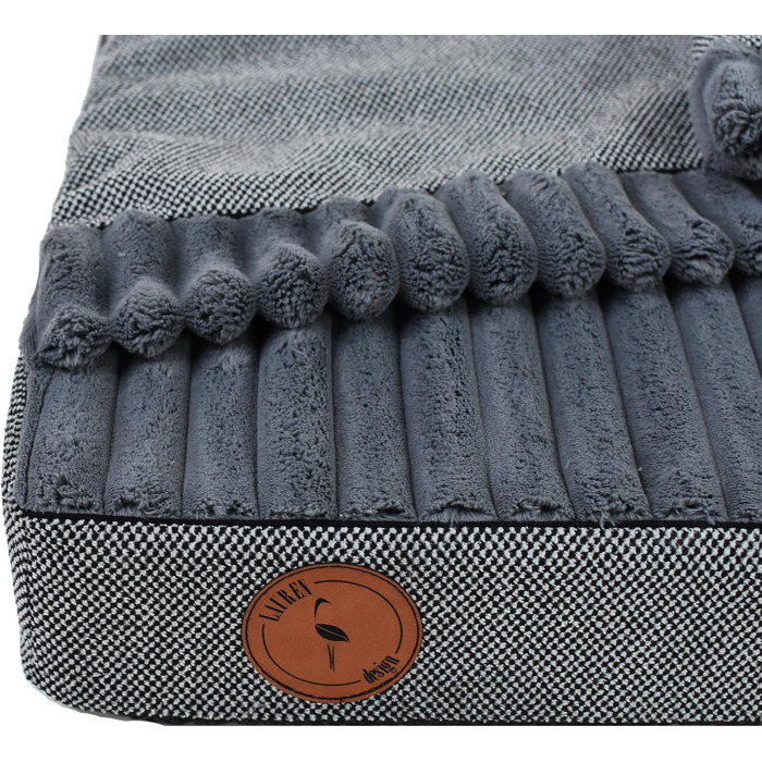 М'яке ліжко для собак середніх порід з ортопедичною матрацною поверхнею, з капюшоном, неслизьке, з водонепроникним покриттям на блискавці (графіт, 70 x 60 x 8 см)