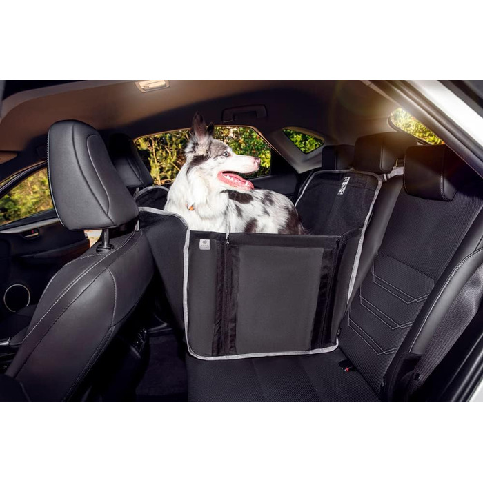 Накидка на сидіння автомобіля для собак - чорна, водовідштовхувальна, антиковзаюча, захист від бруду та подряпин, для собак середніх та маленьких порід, цуценят