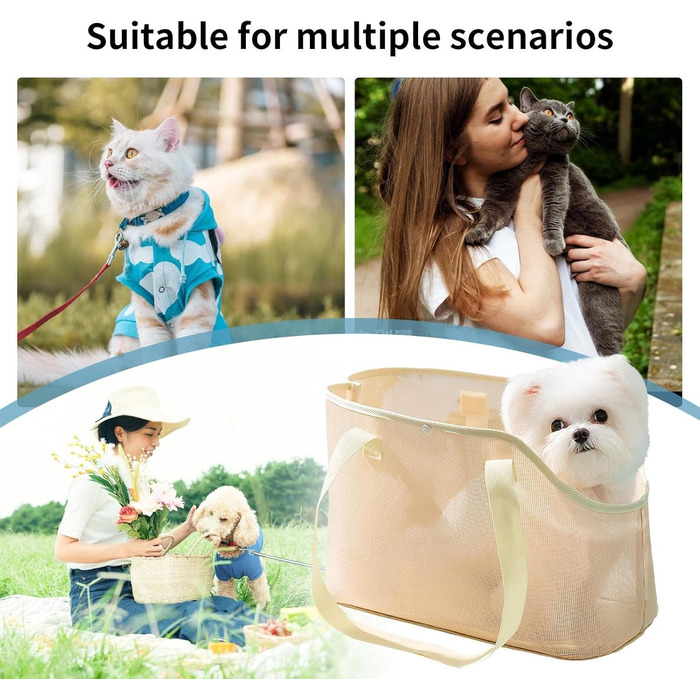 Сумка-переноска для кота та маленької собаки, легка, дихаюча, анти-ескепер, розмір L