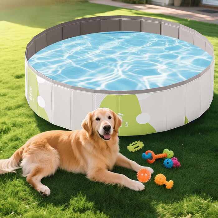 Дитячий басейн для собак та дітей, складний, з товстого ПВХ, антиковзкий, для балкона, саду, великих собак, кошенят, цуценят (A1-80*20)