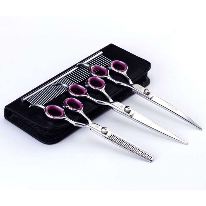 Набір триммерів для грумінгу тварин: ножиці для стрижки, витончення та гребінець