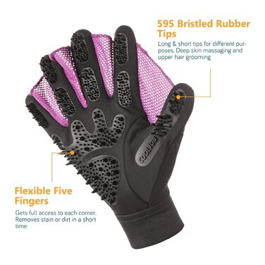 Рукавички для грумінгу COOLJOB, рукавички для миття шерсті тварин, рукавички для розчісування та видалення шерсті, для котів, собак, коней, кроликів (S-M)