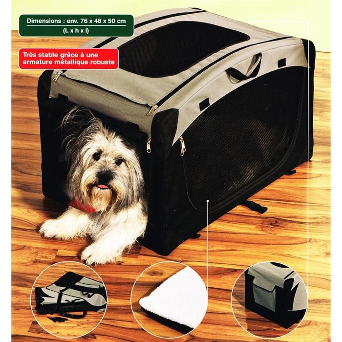 Транспортувальна сумка для тварин Zoofari, 76x48x50 см, вантажопідйомність 15 кг, з відбивачем, складана