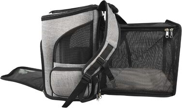 Розширюваний рюкзак для котів та собак One for Pets, сірий колір. Зручний для подорожей та прогулянок.