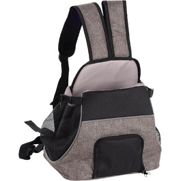 Сумка для собак Xanty Taupe – 29x23x38 см – поліестер – з шнурком, світловідбивачами, знімним дном, страховочною лінійкою, лямками на плече та талію