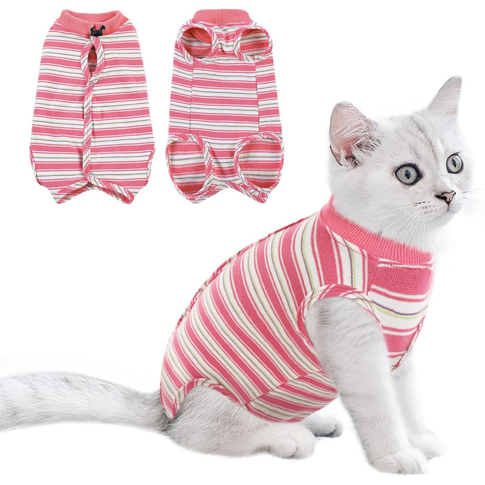 Одяг для котів після операції Citétoile: Комбінезон для захисту рани, альтернатива електронного комірця, рожевий, розмір M