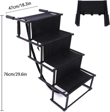 Складана рамка для собак у машину, 4 сходинки, до 90.7 кг, для SUV, вантажівки, диванів, ліжок