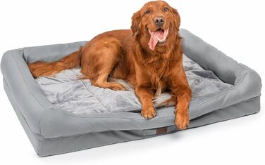 Лягушкове ліжко для собак Raikou з знімним подушкою, м'яке та миється – місце для сну, подушка для собак, собаче ліжко, лежанка для собак – високоякісне ліжко для тварин для вашого вірного компаньйона. (80 * 60 * 7см) (100*80*9см, світло-сірий)