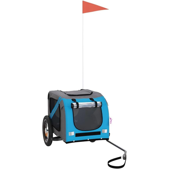 Причіп для велосипеда для собак, блакитний та сірий, Oxford-Gewebe та метал, LH96839