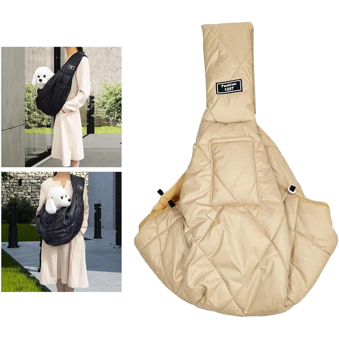 Трапляча сумка для собак та котів, зимова, з м'яким ременем, сумка-переноска для тварин, маленька, кольору абрикос