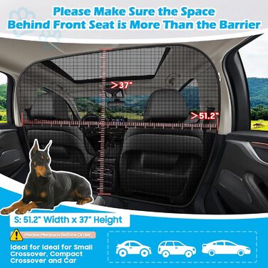 Автомобільна перегородка для собак, 156 см, для заднього сидіння, SUV, великі авто, пікапи