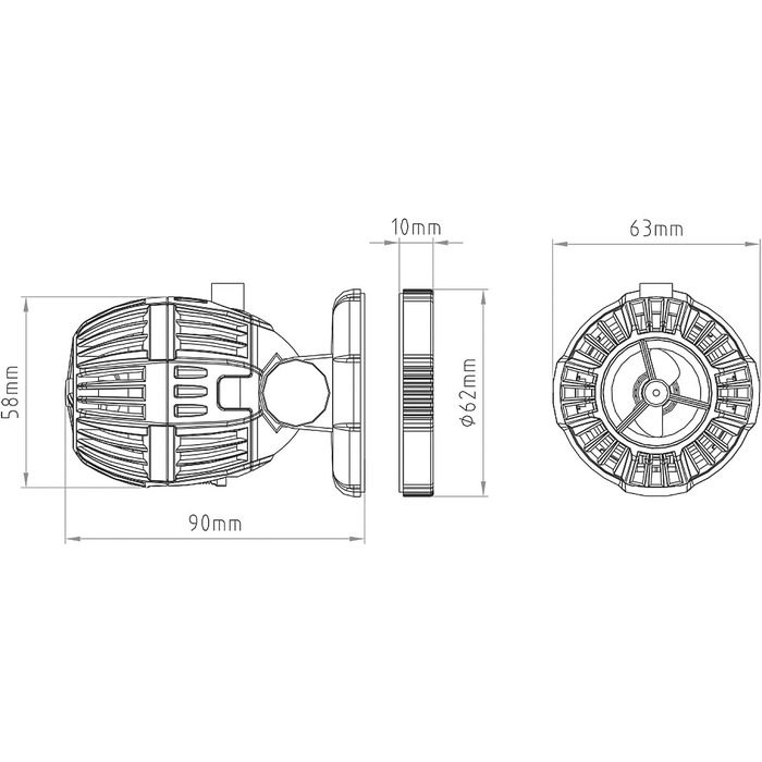 SunSun CW-110 помпа для акваріума, регульована течія 500-4000 л/год, 10 Вт, хвильова, день/ніч