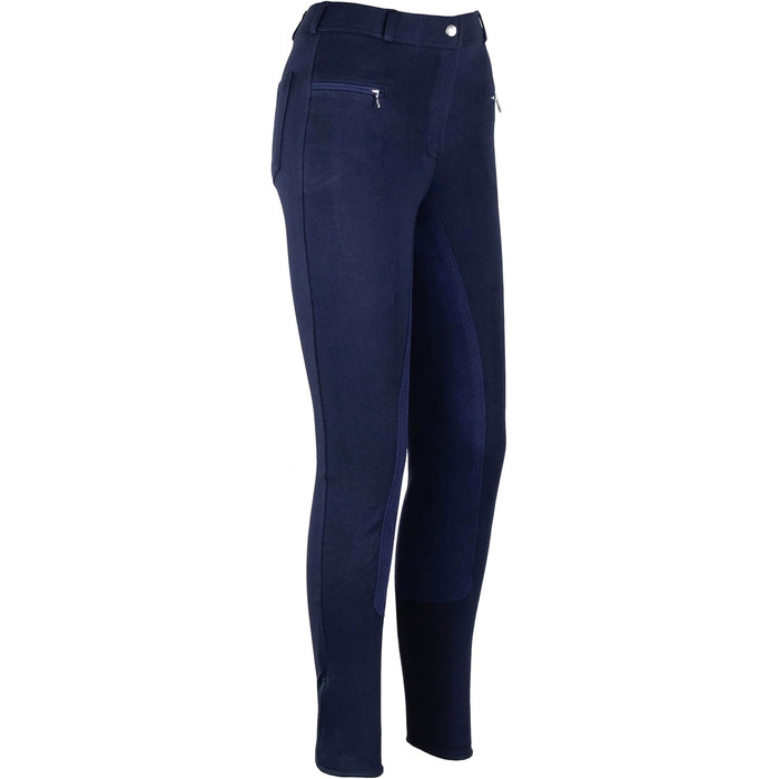 Жіночі бриджі для верхової їзди RL24 BASICLINE з повним сидінням, темно-сині (48)