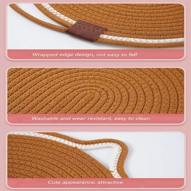 Килимок для дряпання котів Kratzwunder, з натурального бавовняного мотузка, сірий, 43x43 см