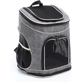Рюкзак для собак та котів Fudajo: 32x27x40 см, до 6 кг, чорно-сірий, для подорожей
