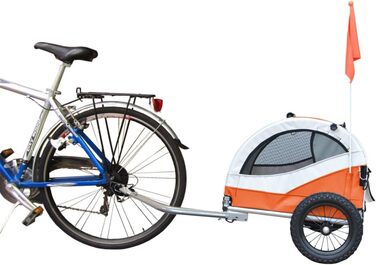 Papilioshop Kuma – візок для собак, велосипедний причіп, переноска для собак, апельсиновий, легкий та стабільний