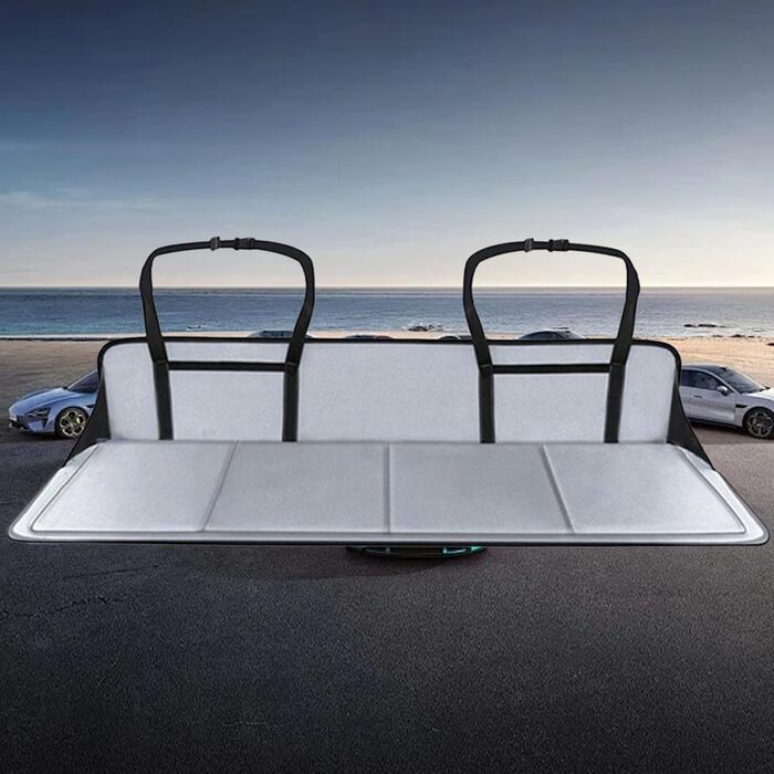 Розширювач для заднього сидіння автомобіля, 42 x 128 см, не надувний, розкладний, для багажника (сірий)