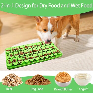 Силіконова килимок-головоломка для собак середнього розміру, фіолетовий. Стимулює природний інстинкт пошуку їжі, сповільнює швидкість поїдання. З присосками.