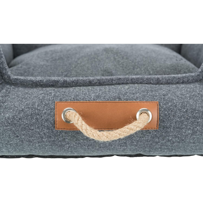 TRIXIE міцне та якісне ліжко для собак BE NORDIC Föhr Soft, прямокутне, 100×80 см, сіре