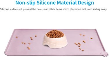 Силіконовий килимок для годування собак та котів AUDWUD, водонепроникний, антиковзкий, 47x30 см, персиково-рожевий