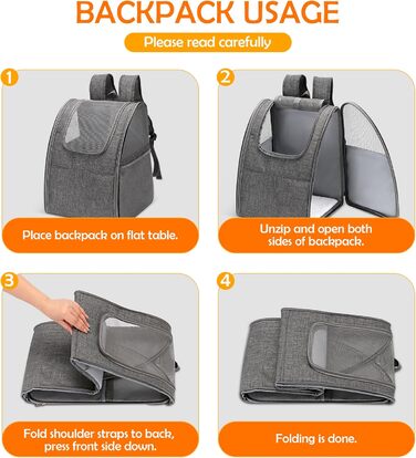 Рюкзак для тварин ALLSOPETS: зручний та дихаючий для котів та собак, знімний килимок, ідеально для подорожей, прогулянок та хатнього використання (сірий)