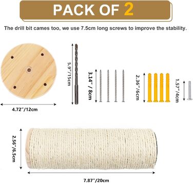 Сходинка для котів DaizySight на стіну: комплекс для лазіння, ігри та відпочинку (2 циліндри)