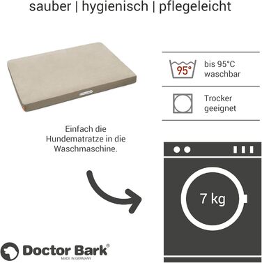 Ортопедичний лежак для собак Doctor Bark з флісовою поверхнею, великий (L - 100x70 см, бежево-золотистий)