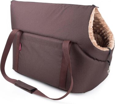 Сумка-переноска для собак та котів, L, 42x29x33 см, Колір: Бежево-коричневий, Матеріал: Minky