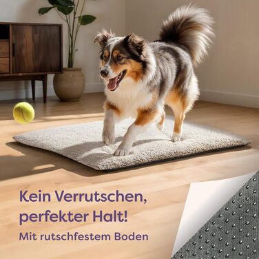 Самогріюча собача ковдра - велика лежанка для собак 90x60 см - знімний, пральний чохол - м'яка, тепла ковдра без електроенергії - з неслизьким дном (колір: коричневий)