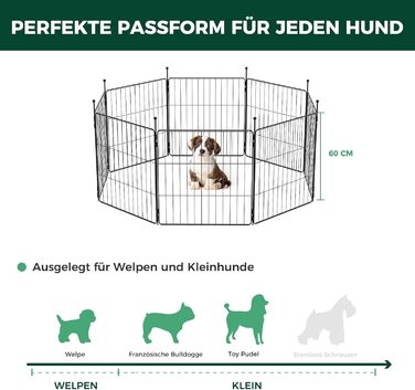 FXW MiniPaws: розширений вольєр для цуценят та маленьких собак, 60 см, 8 панелей