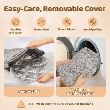 Самогріюча котяча/собача ковдра 115x72 см - XL, велика, флісова, без електроенергії, для дому та вулиці, знімна, миюча