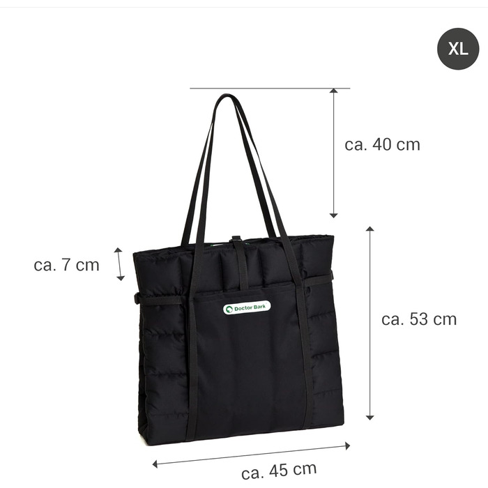 Сумка для подорожей з собакою Doctor Bark: практична ковдра, підходить для алергіків, 95°C, чорний, XL