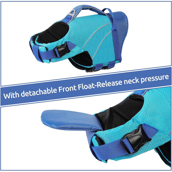 Жилет рятувальний для собак середнього розміру KONVINIT, XS-XXL, блакитний