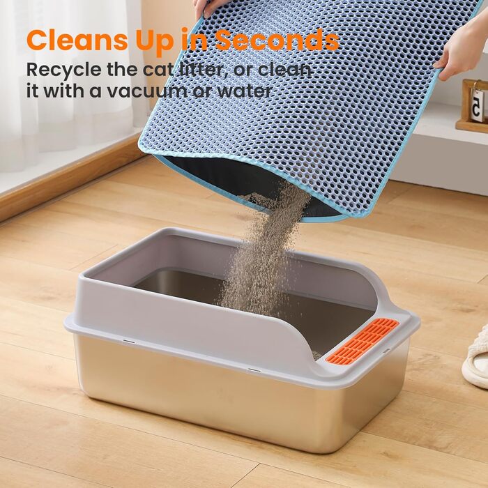 Килимок для котячого туалету Petinstinct, 116x66 см, блакитний, водонепроникний