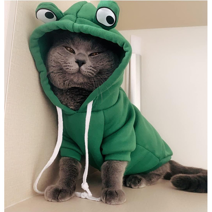 Костюм жаби для домашніх тварин XIAOYU: теплий флісовий світшот для собак та котів (XXL)