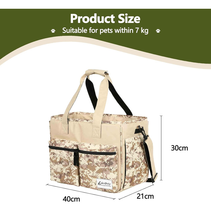 Транспортна сумка для котів та собак Galatée Tragetasche, складана, схвалена авіакомпаніями, для довгих подорожей (колір: коричневий)