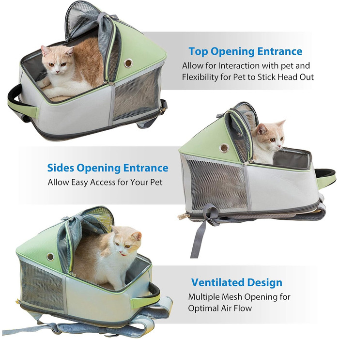 Рюкзак для собак та котів PETCUTE - дихаючий, складний, для маленьких тварин, рожевий