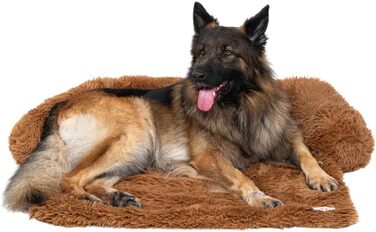 Софа-ліжко для собак Pfoten&nasen®: зручне ліжко для великих, середніх та маленьких собак, 80x75 см, коричневе. Водонепроникний, миючий килимок для собак. Захист дивану від собак.