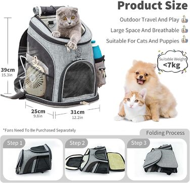 PETCUTE Рюкзак для собак, чорний: зручний та дихаючий, з внутрішнім ременем безпеки та кишенями для аксесуарів. Ідеально для прогулянок, подорожей та активного відпочинку з вашим улюбленцем.